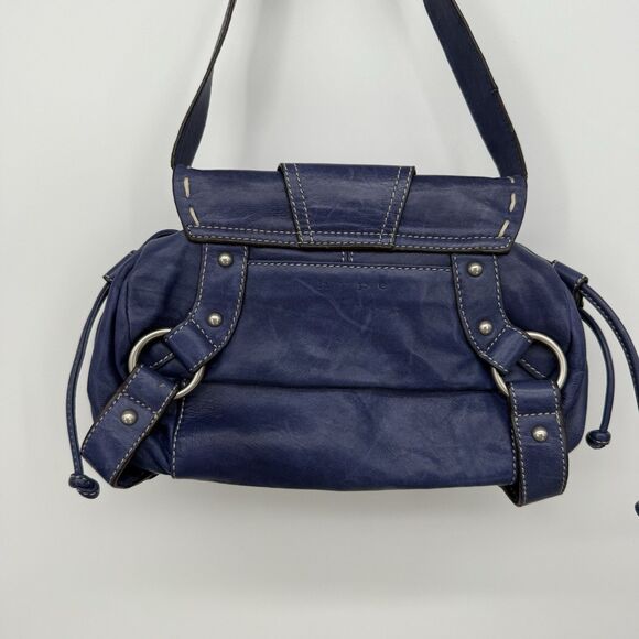 Hype Blue/Purple Leather Buckle Shoulder Bag Y2k Style - Picture 9 of 12
